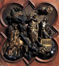 Bild 1: Wettbewerbsrelief &sbquo;Opferung Isaaks&lsquo; von Lorenzo Ghiberti